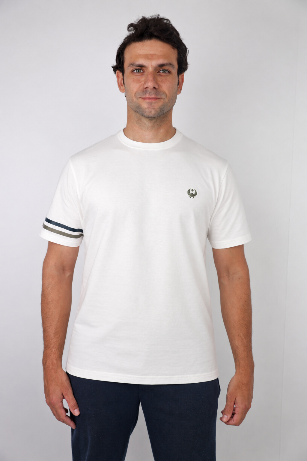 Signature Triple-Line T-Shirt —  White