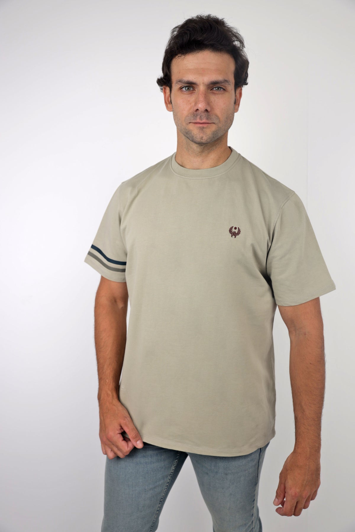 Signature Triple-Line T-Shirt — Desert Pistachio
